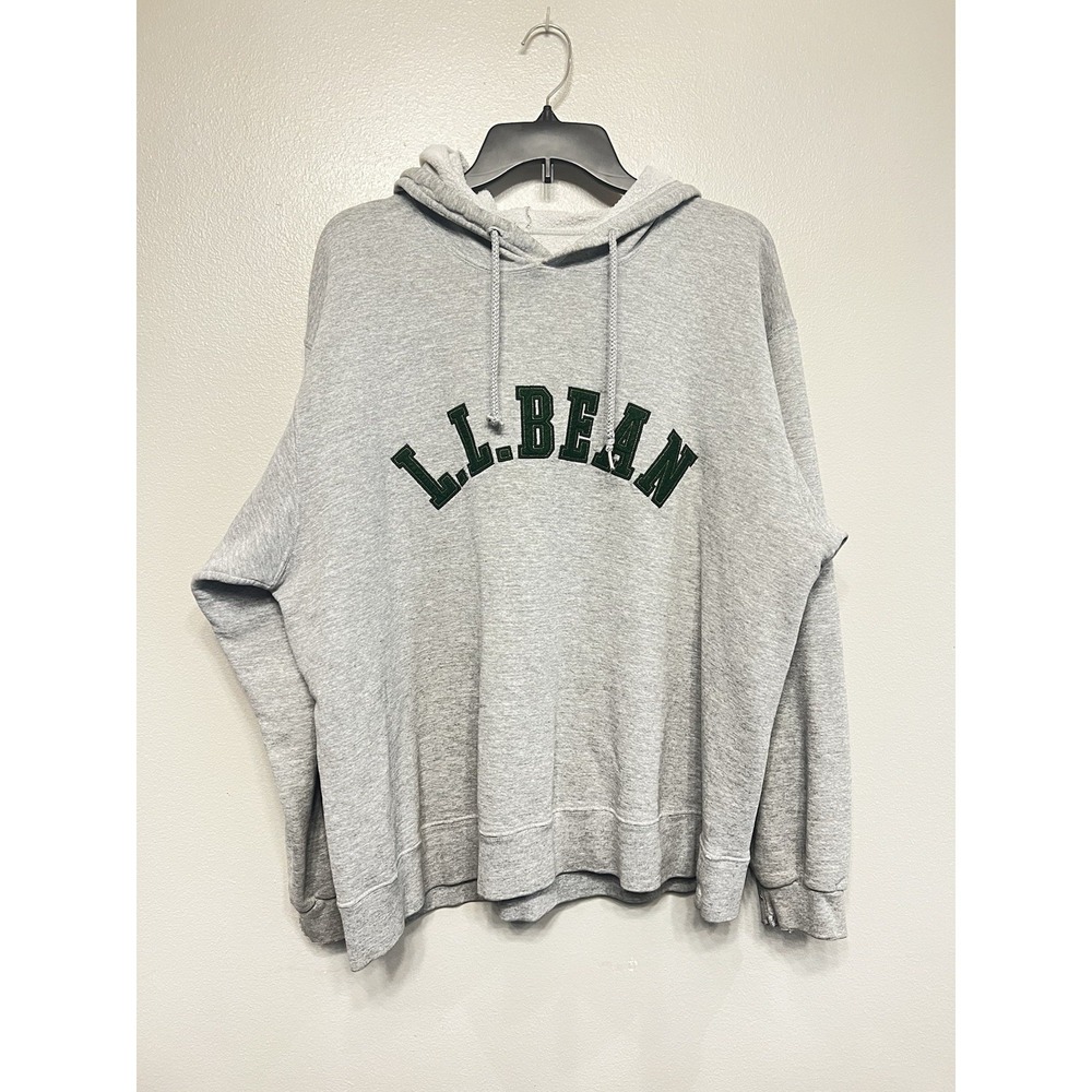 Vintage L.L. Bean Hoodie Russell Athletic Collab 1990s Green Spellout Rare Sz XL